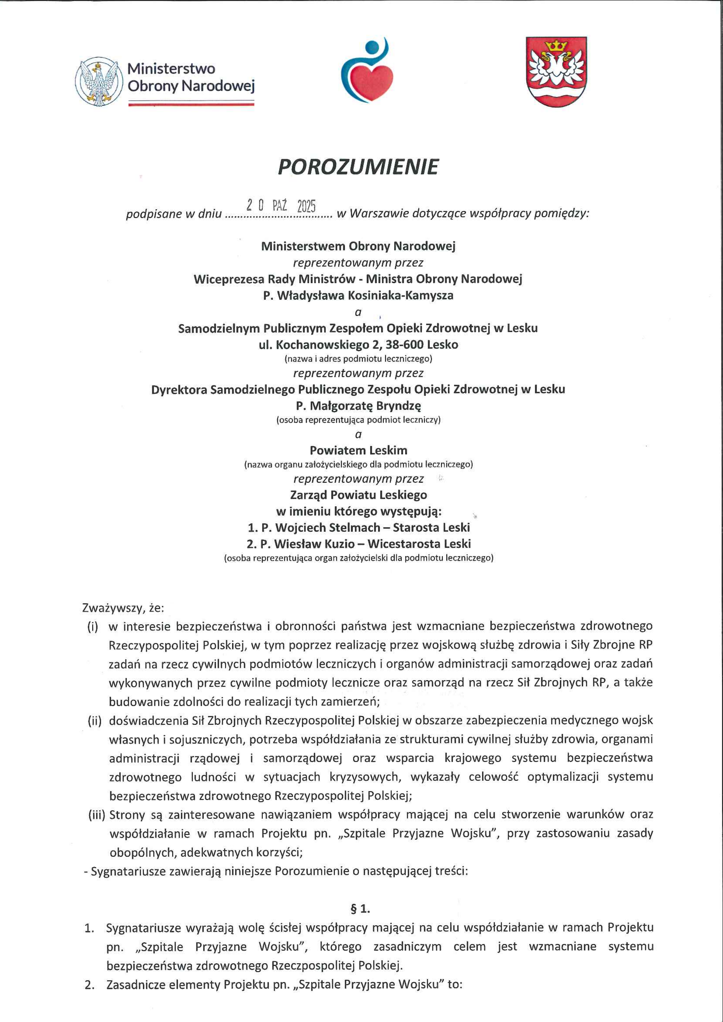 Strona 1 Porozumienie 